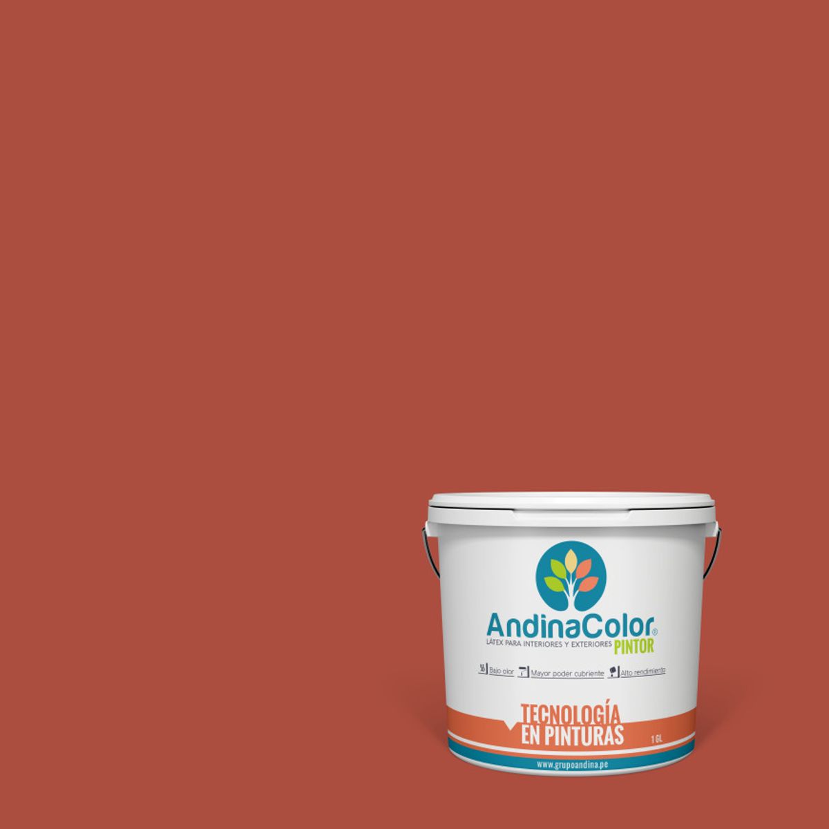 ANDINACOLOR - PINTURA ANDINACOLOR PINTOR NARANJA PROFUNDO LATEX  1 GALON