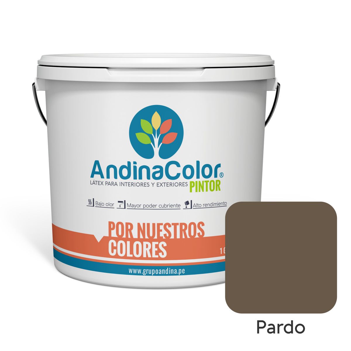 ANDINACOLOR - PINTURA ANDINACOLOR PINTOR PARDO LATEX  1 GALON