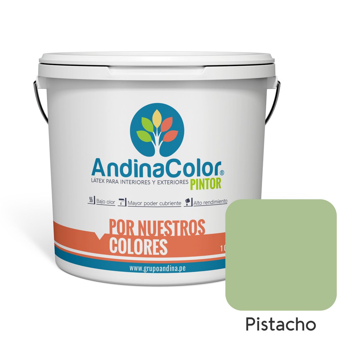 ANDINACOLOR - PINTURA ANDINACOLOR PINTOR PISTACHO LATEX  1 GALON