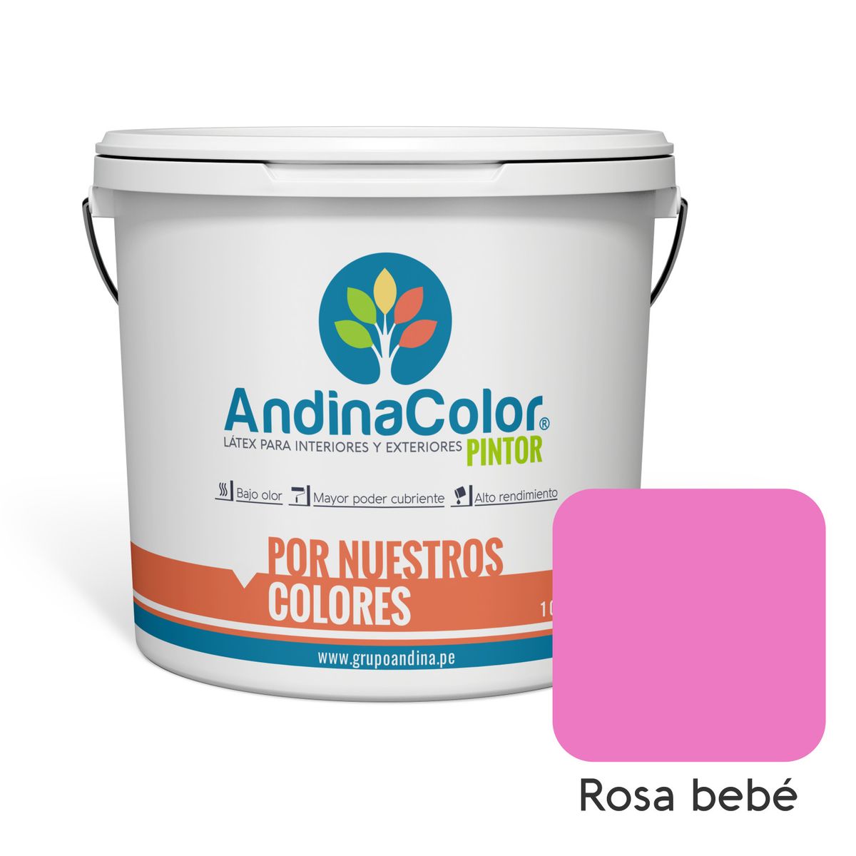ANDINACOLOR - PINTURA ANDINACOLOR PINTOR ROSA BEBE LATEX  1 GALON