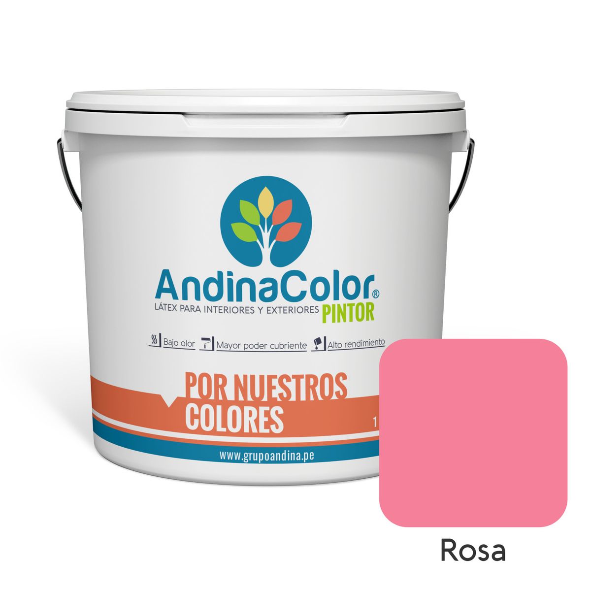 ANDINACOLOR - PINTURA ANDINACOLOR PINTOR ROSA  LATEX  1 GALON