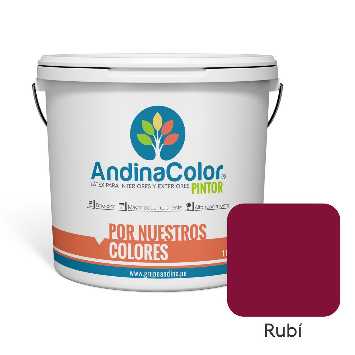 ANDINACOLOR - PINTURA ANDINACOLOR PINTOR RUBI LATEX  1 GALON