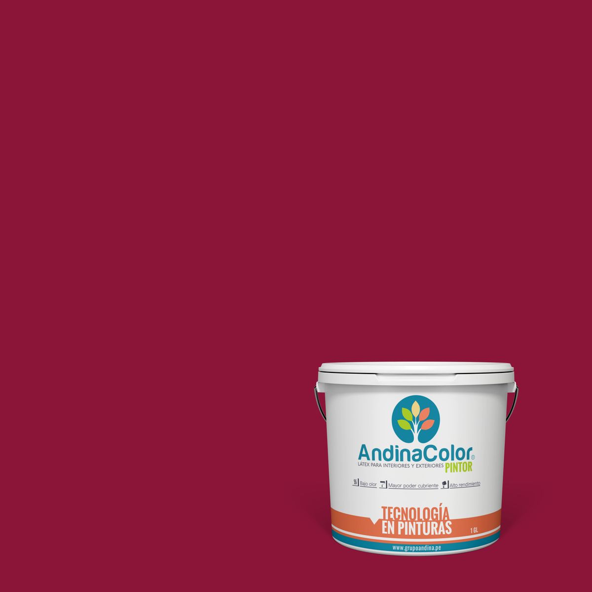 ANDINACOLOR - PINTURA ANDINACOLOR PINTOR RUBI LATEX  1 GALON