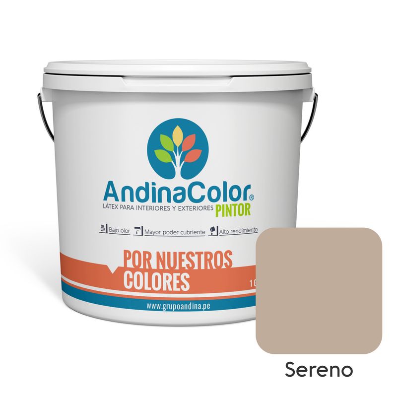 ANDINACOLOR - PINTURA ANDINACOLOR PINTOR SERENO LATEX  1 GALON