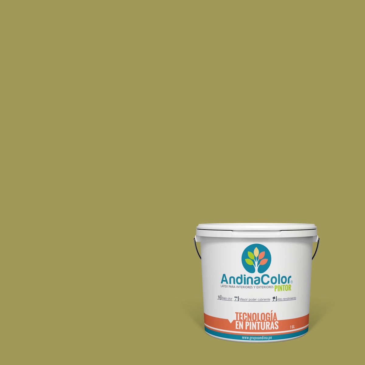 ANDINACOLOR - PINTURA ANDINACOLOR PINTOR VERDE RUSTICO LATEX  1 GALON