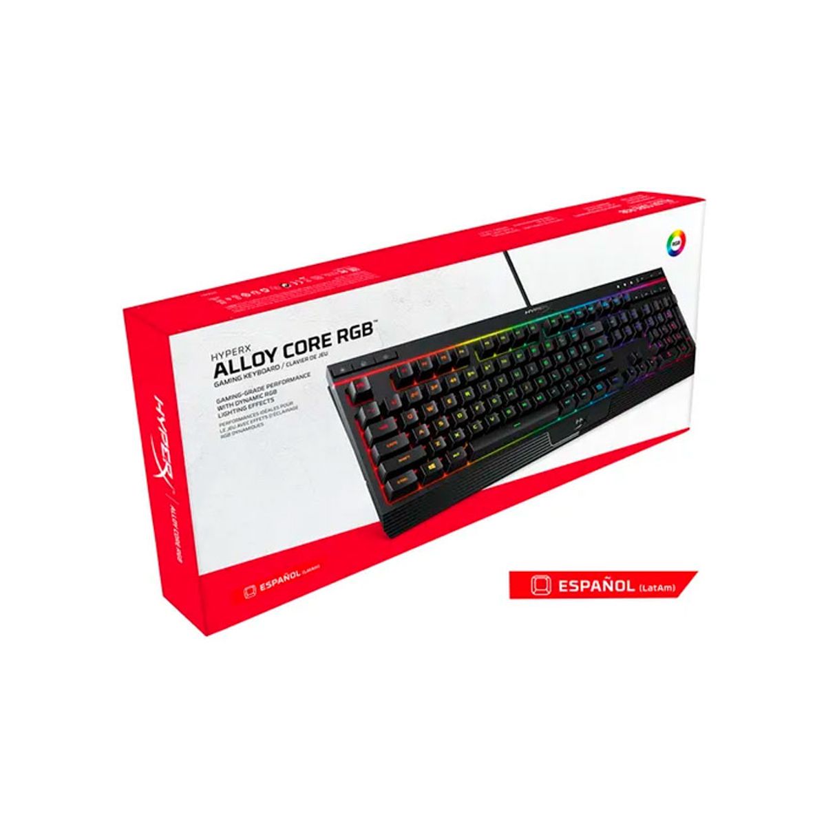 HYPERX - Teclado HyperX Alloy Core RGB Español Negro con Iluminación RGB