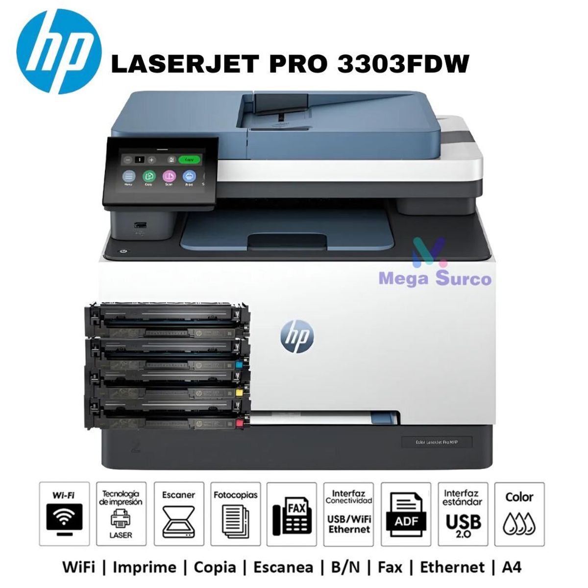 HP - Impresora Multifuncional Hp Color LaserJet Pro 3303fdw