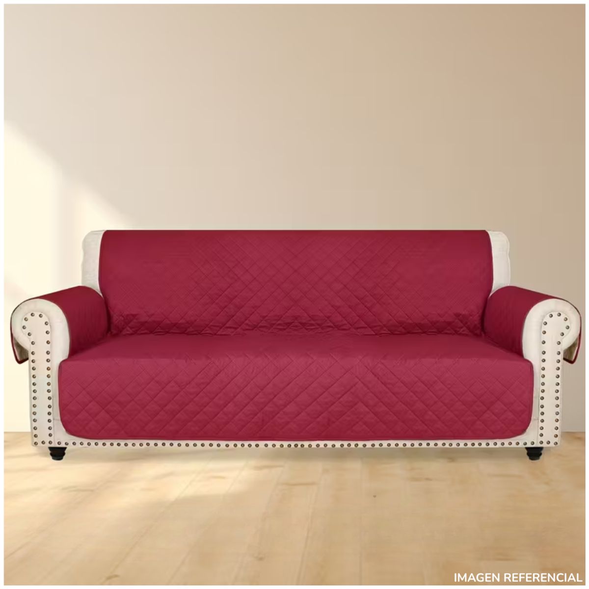 INSPIRA MARKET - Cobertor Protector de Sofá Reversible de 2 Cuerpo Vino