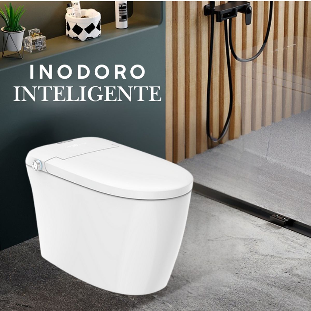 XM - INODORO INTELIGENTE CON PANTALLA LED CON BIDÉ INTEGRADO BLANCO INI682391