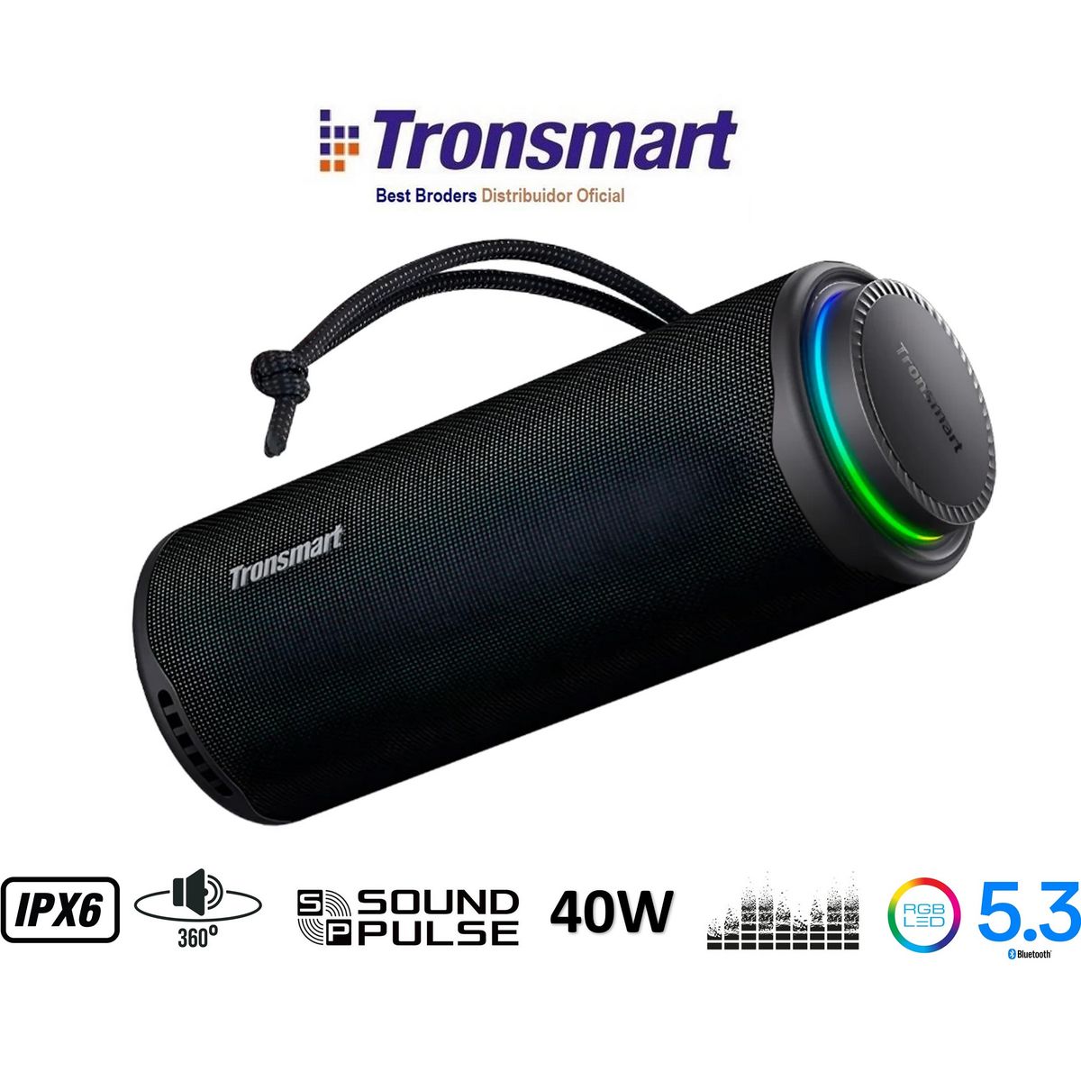 TRONSMART - Tronsmart T8 Parlante Portatil Bluetooth 5.3 40W Acuatico 360°