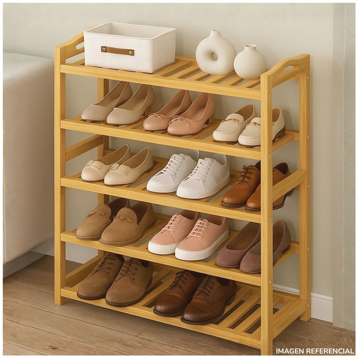 INSPIRA MARKET - Organizador Zapatero Bambú 5 niveles