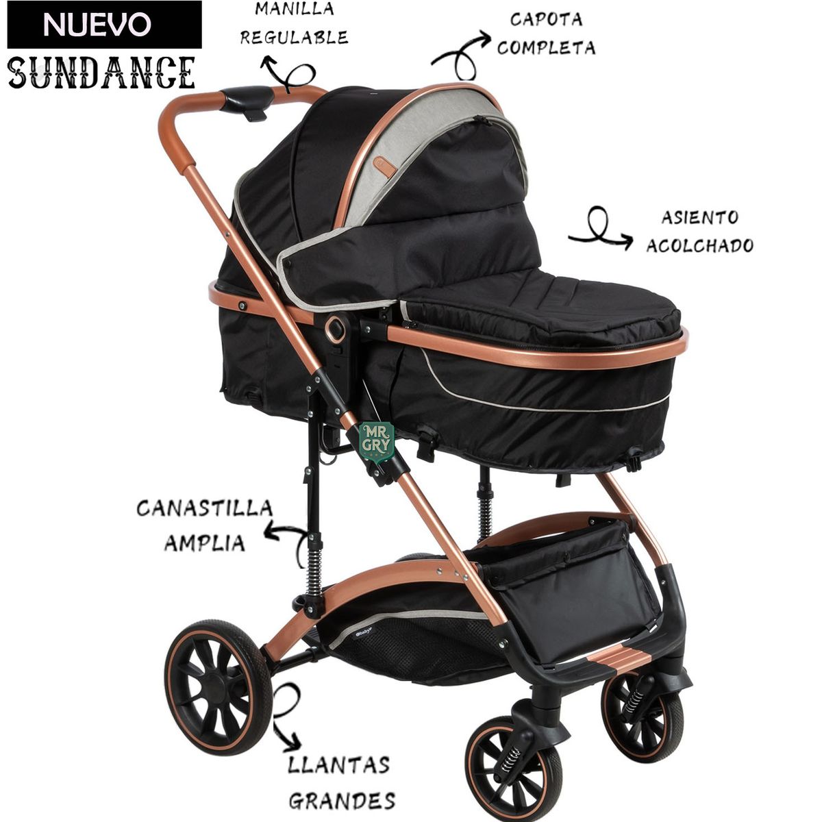EBABY - Coche para Bebes SUNDANCE EB-157 Gris