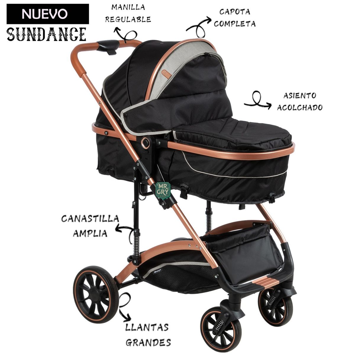 EBABY - Coche para Bebes SUNDANCE EB-157 Gris