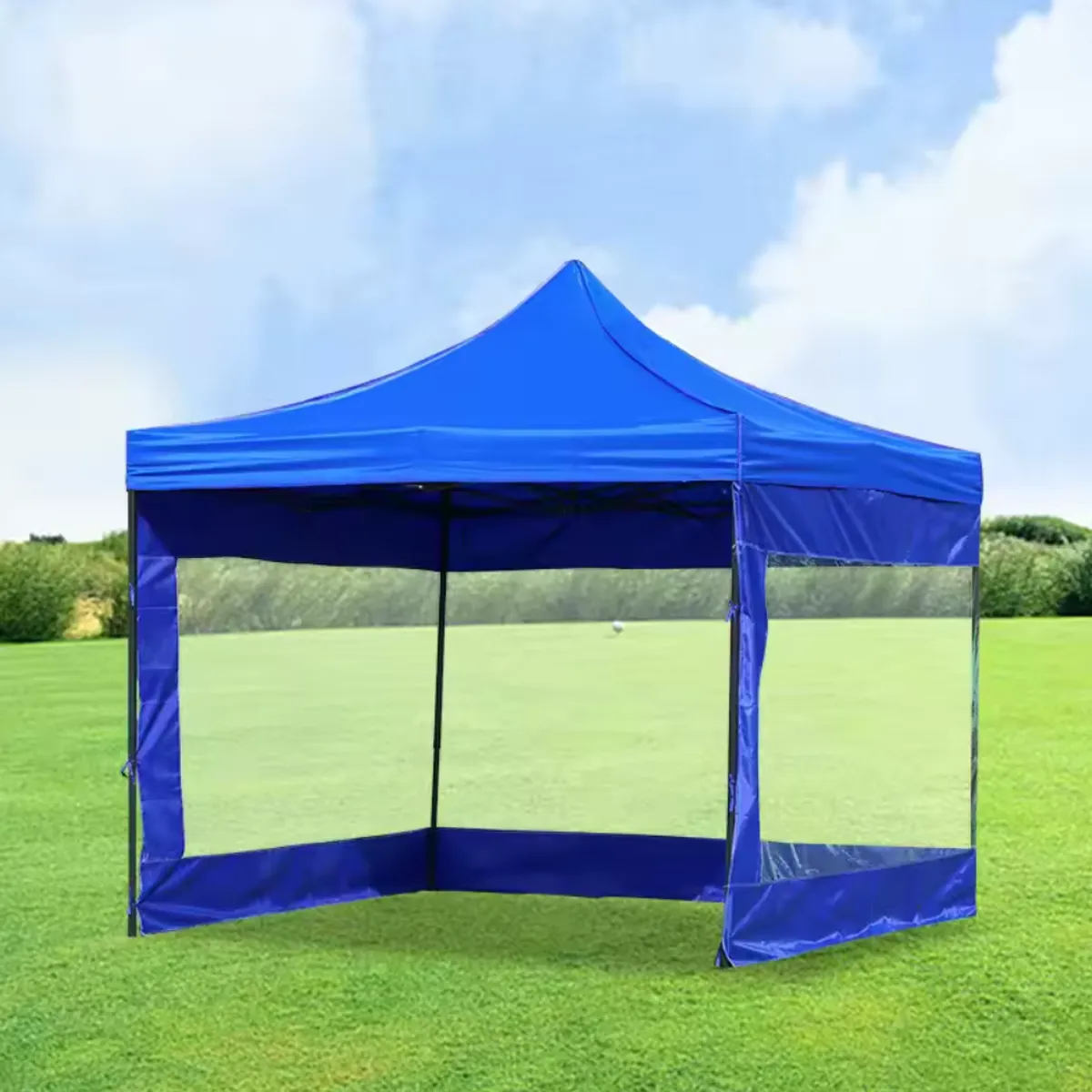 GENERICO - CARPA TOLDO PLEGABLE RETRÁCTIL PAREDES TRANSPARENTE Y PROTECCIÓN SOLAR