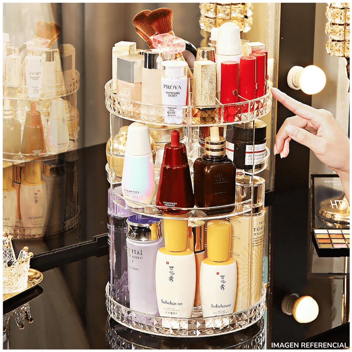 INSPIRA MARKET - Organizador Giratorio de Maquillaje y Cosméticos