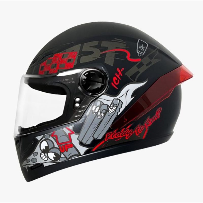 CES - CASCO MOTO ICH FOOD ROJO GRIS  MATE POLARIZADO