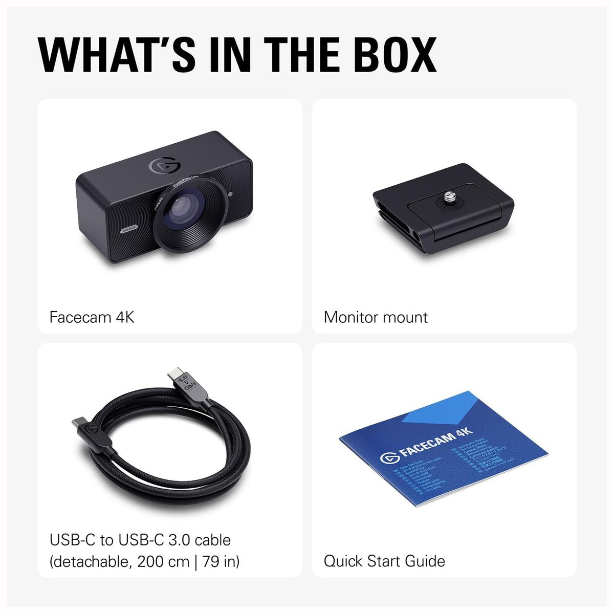 ELGATO - Camara Web de Estudio Elgato FACECAM 4K Premium 60FPS