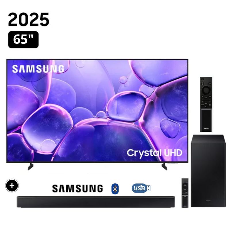SAMSUNG - Televisor Samsung Smart TV 65" Crystal UHD 4K UN65U8000FGXPE  + Soundbar HW-B450F