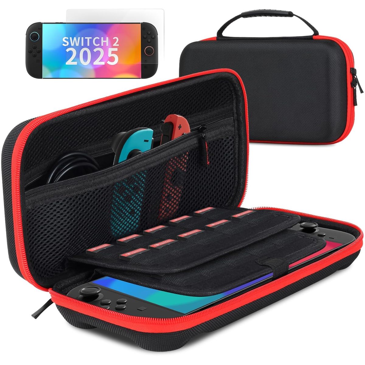 GENERICO - Funda Case + Mica Nintendo Switch 2 Estuche Rígido Negro