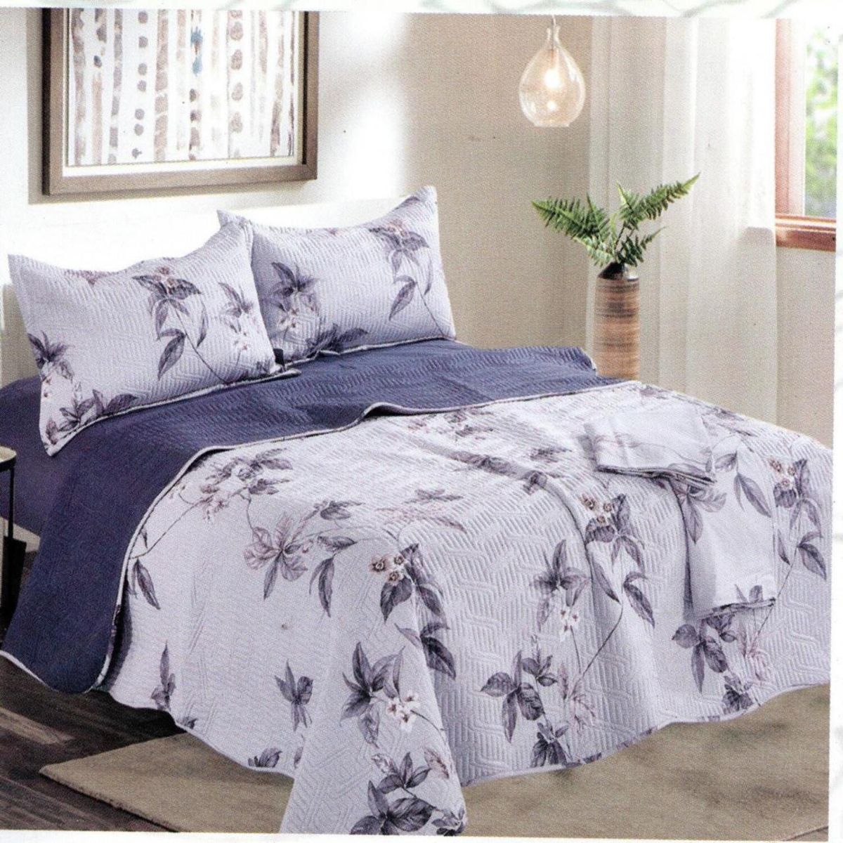 MINGDA - Set de Cobertor 2pz + Juego de sabanas + fundas 100%  Calidad