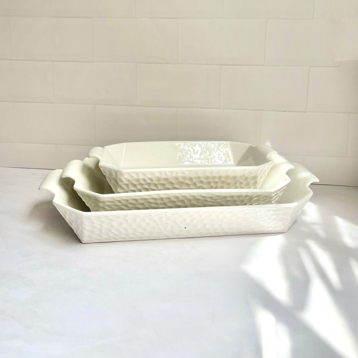 GENERICO - Set 3 bandejas / azafates de loza - porcelana