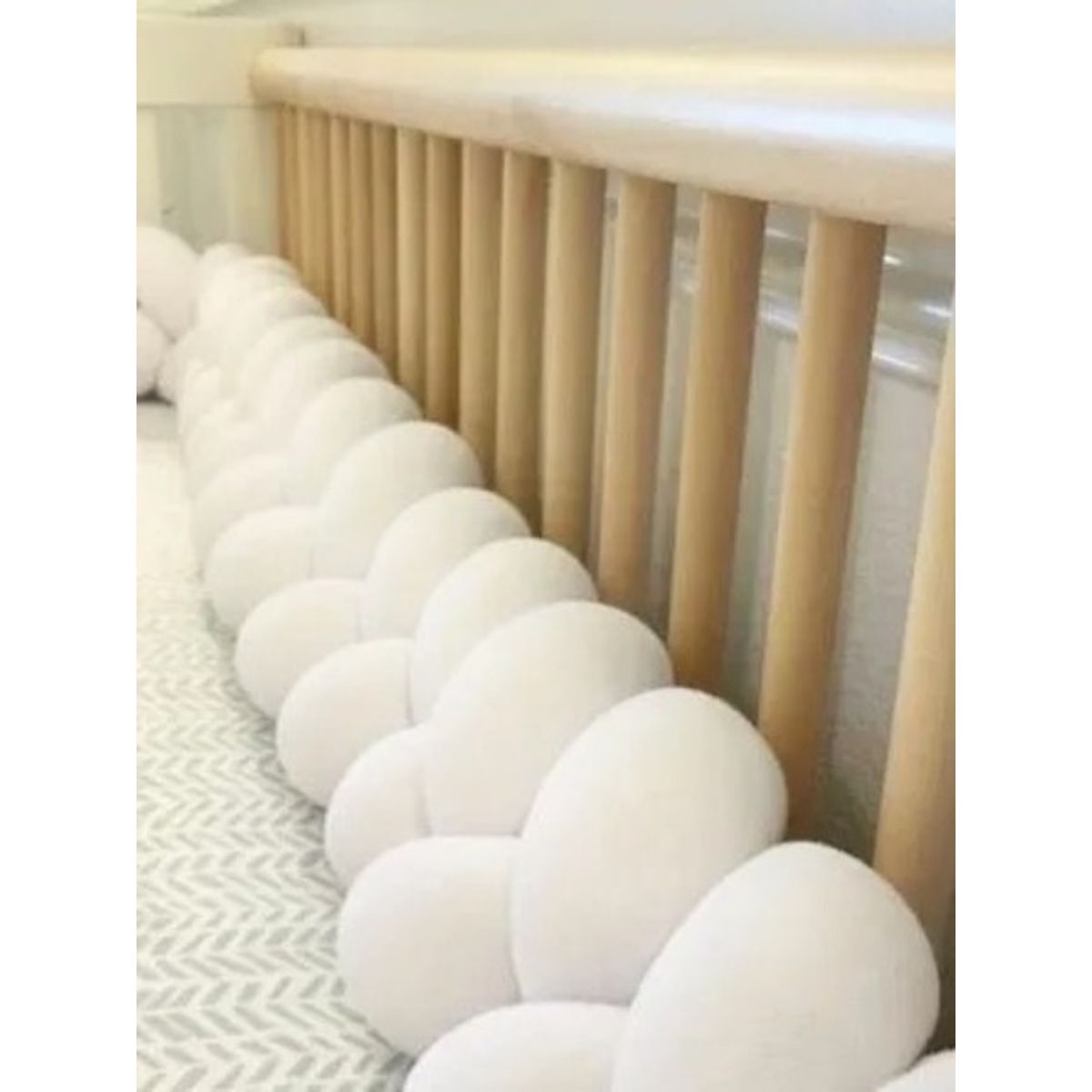 GENERICO - Protector de cuna trenzado 2 metros terciopelo