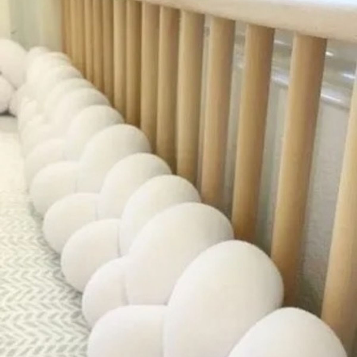 GENERICO - Protector de cuna trenza 3 metros Aterciopelado