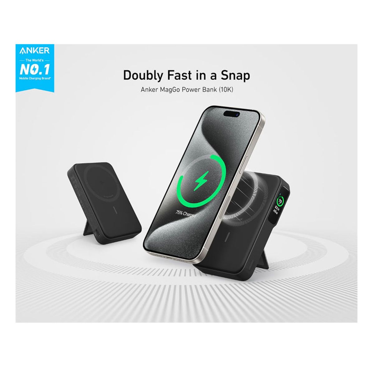 USAMS - Cargador Power Bank Anker MagGo 15W Qi2 10,000mAh Para iPhone 17, 16