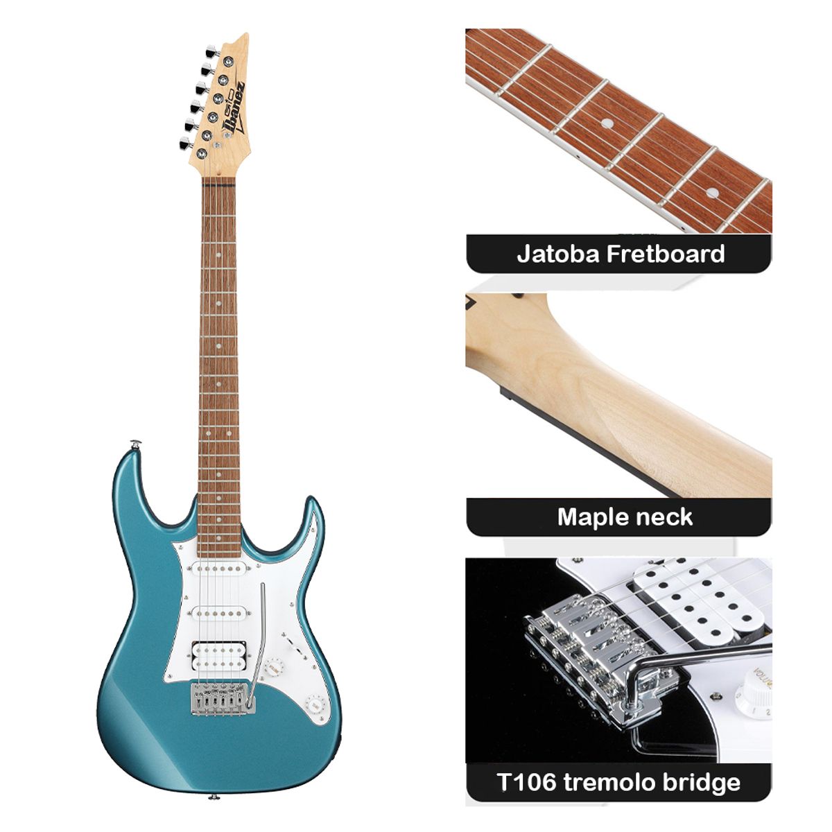 IBANEZ - GIO PACK GRX40 METALLIC LIGHT BLUE - ORANGE CRUSH 12W