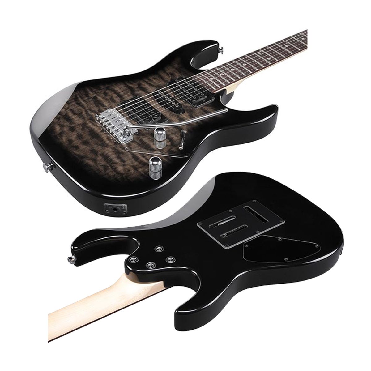 IBANEZ - GIO PACK GRX70QA TRANSPARENT BLACK BURST - ORANGE CRUSH 12W