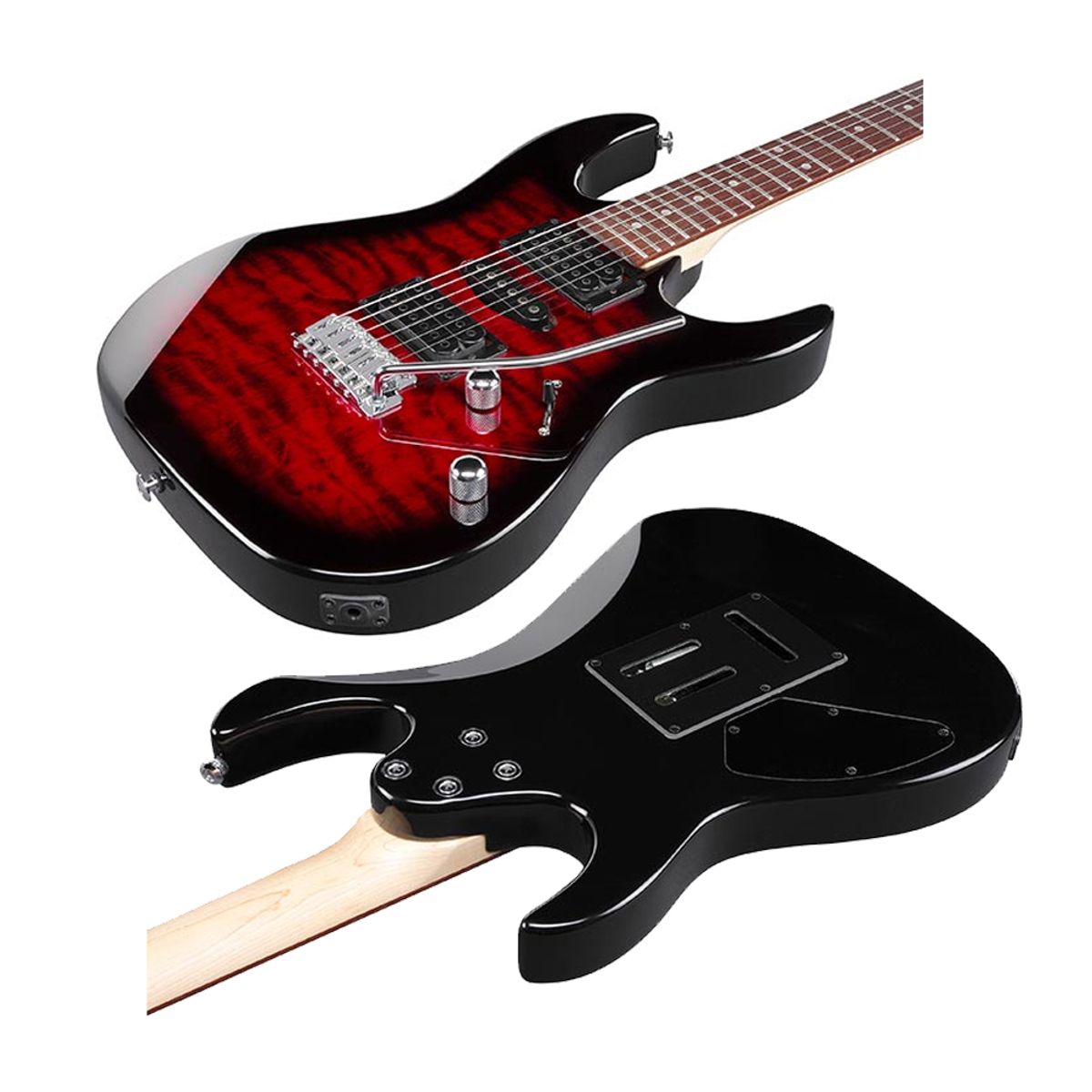 IBANEZ - GIO PACK GRX70QA TRANSPARENT RED BURST - ORANGE CRUSH 12W