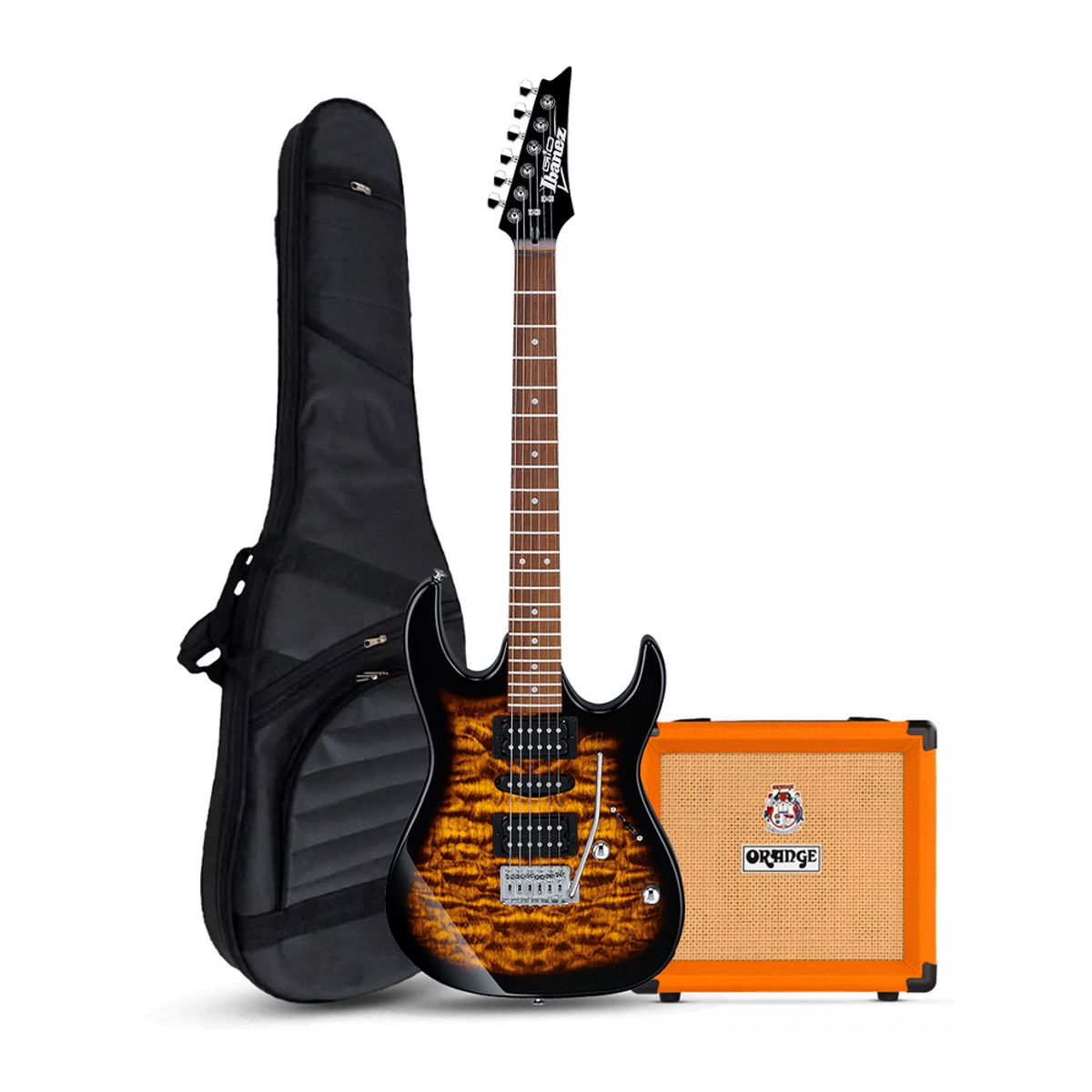 IBANEZ - GIO PACK GRX70QA SUNBURST - ORANGE CRUSH 12W