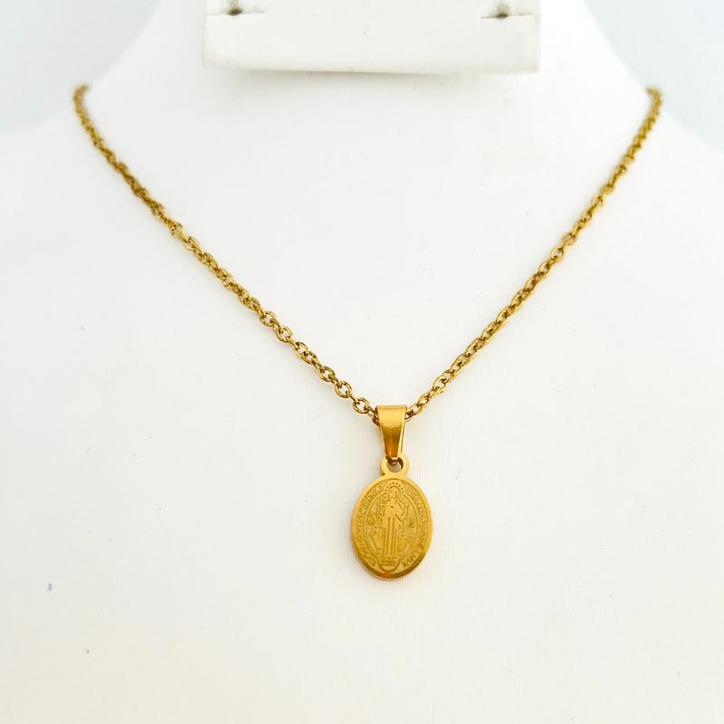 GENERICO - Collar de Acero con Dije San Benito
