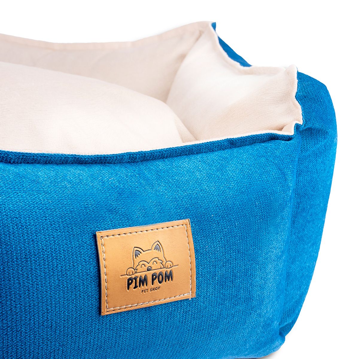 GENERICO - CAMA PREMIUM HEXAGONAL TALLA S - AZUL CON CREMA