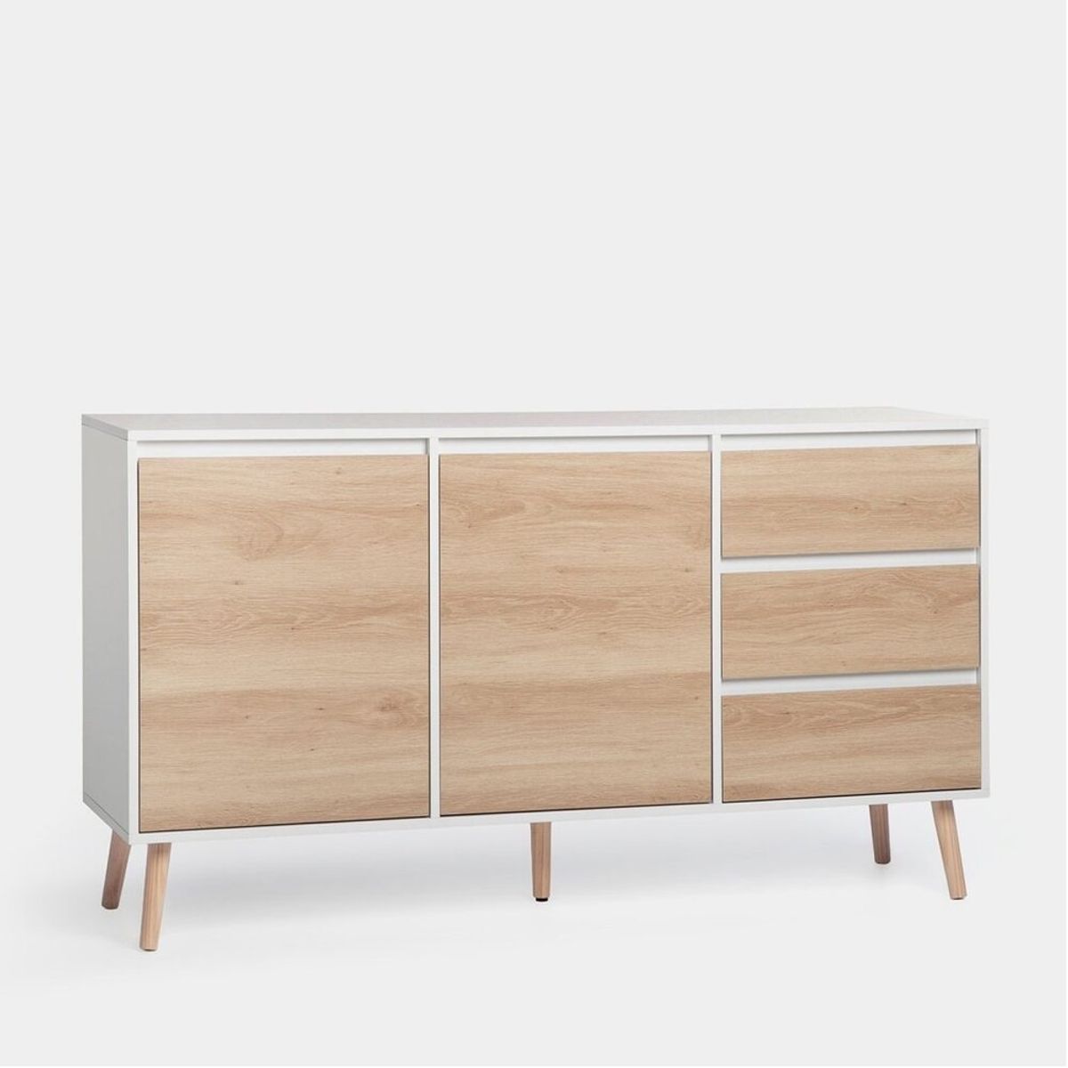 R&R MUEBLES - Aparador Moderno Mirenico 148 cm Blanco/Duna R&R MUEBLES