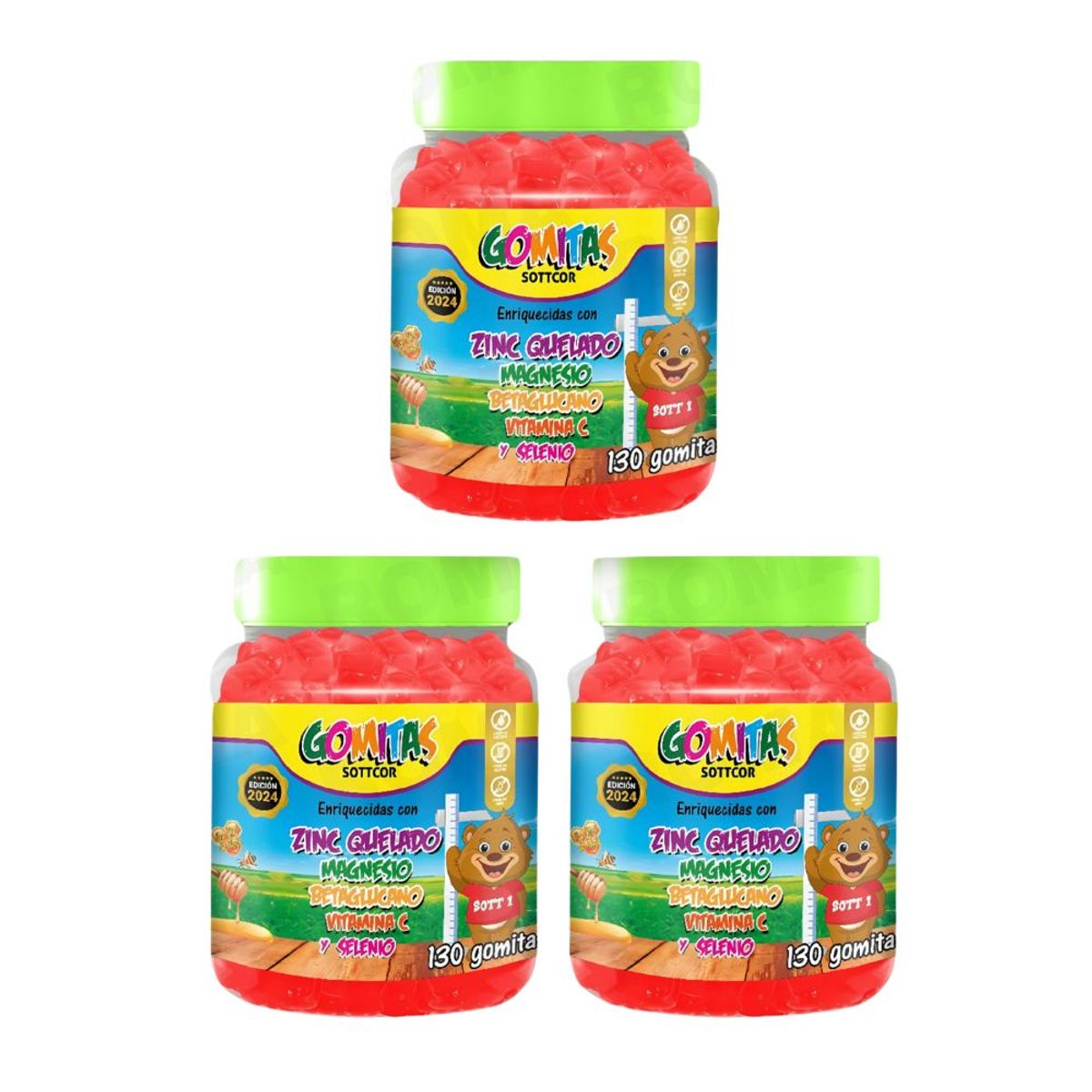 SOTTCOR LABS - PACK 3 GOMITAS ZINC NIÑOS 390 UND SOTTCOR LABS