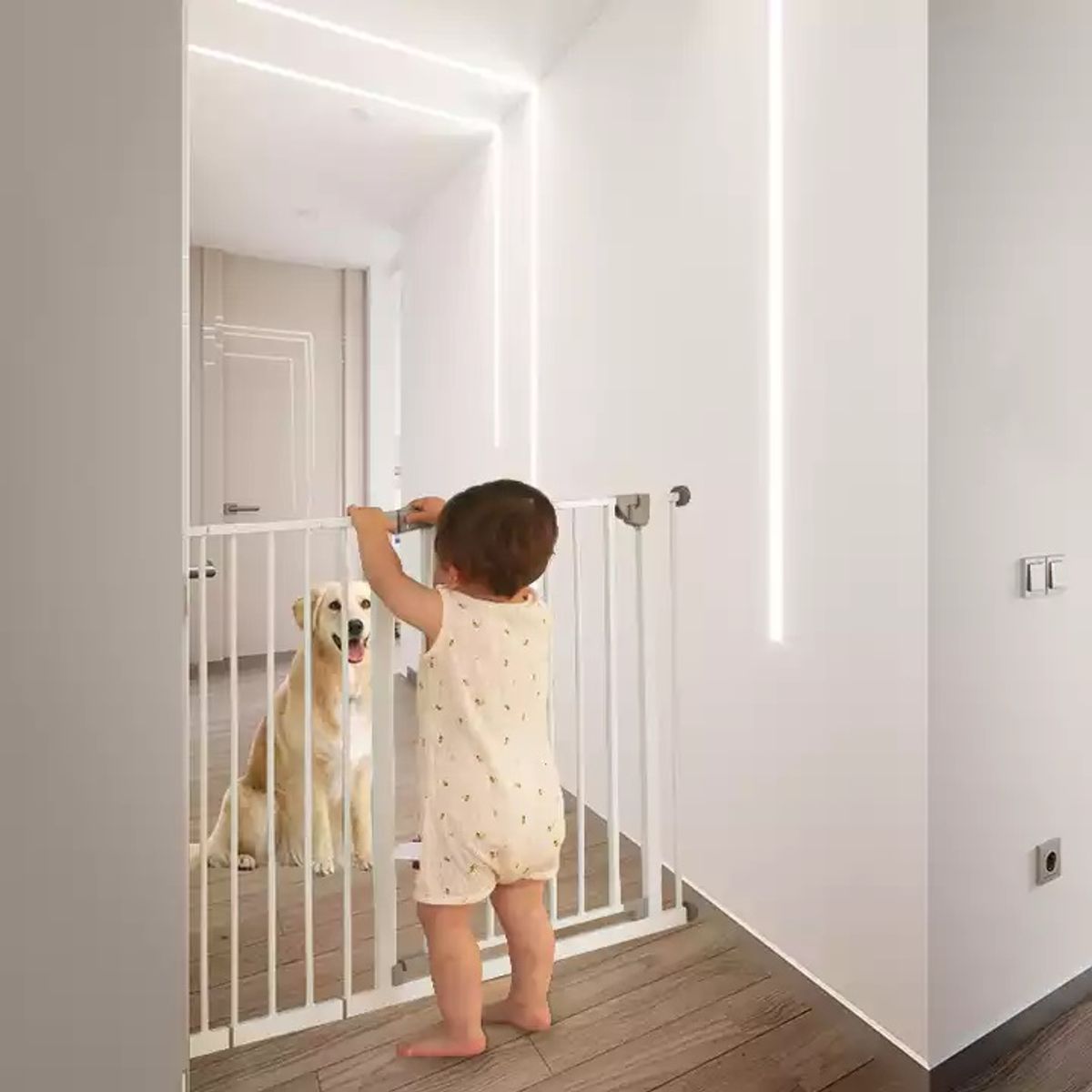 BABYKISS - Reja de seguridad para bebes y mascotas 70-116cm de ancho