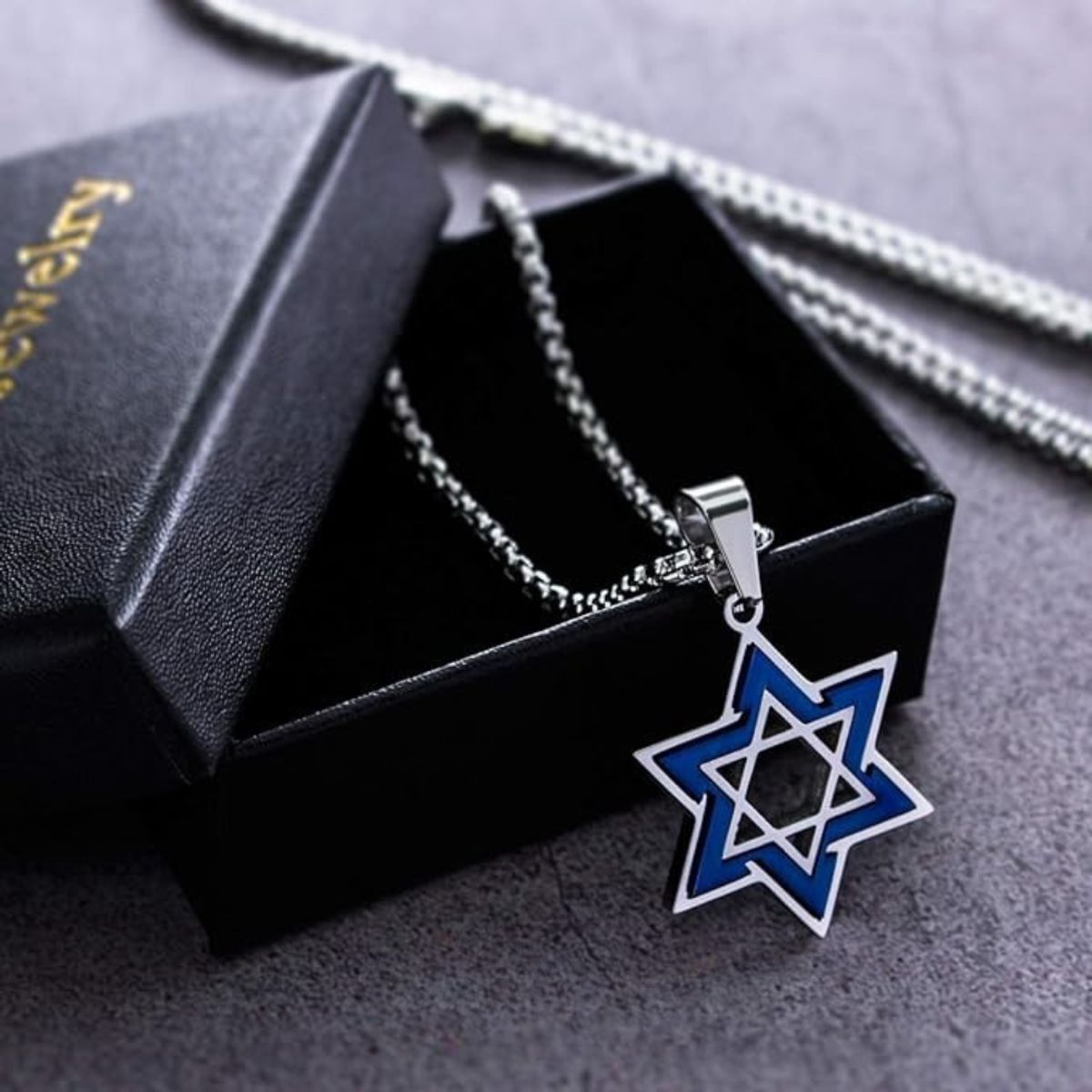 GENERICO - COLLAR DE ACERO INOXIDABLE ESTRELLA DE DAVID