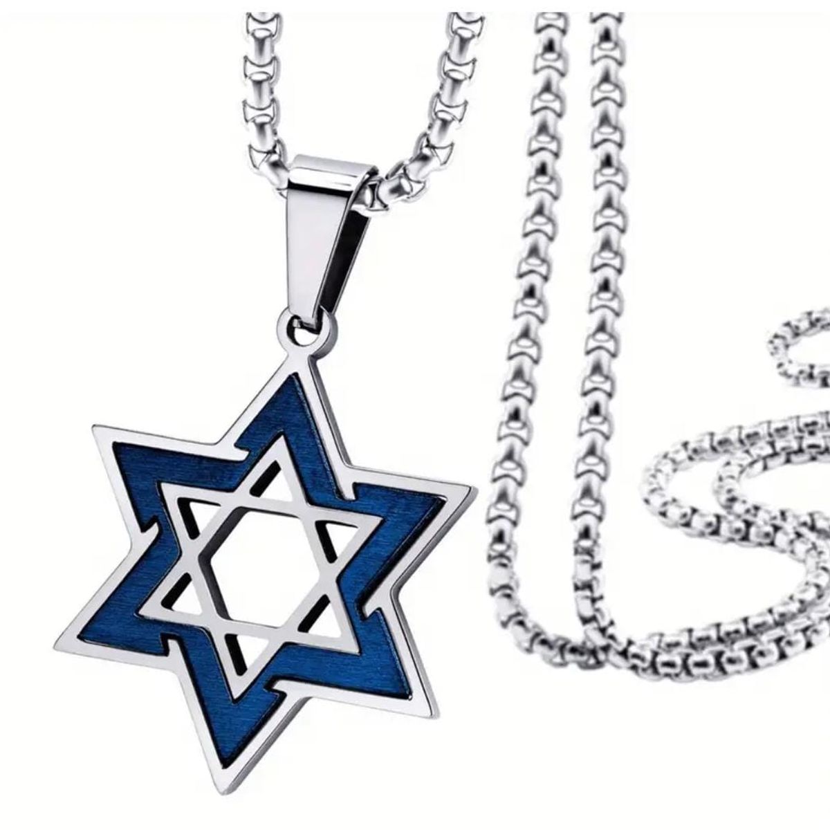 GENERICO - COLLAR DE ACERO INOXIDABLE ESTRELLA DE DAVID