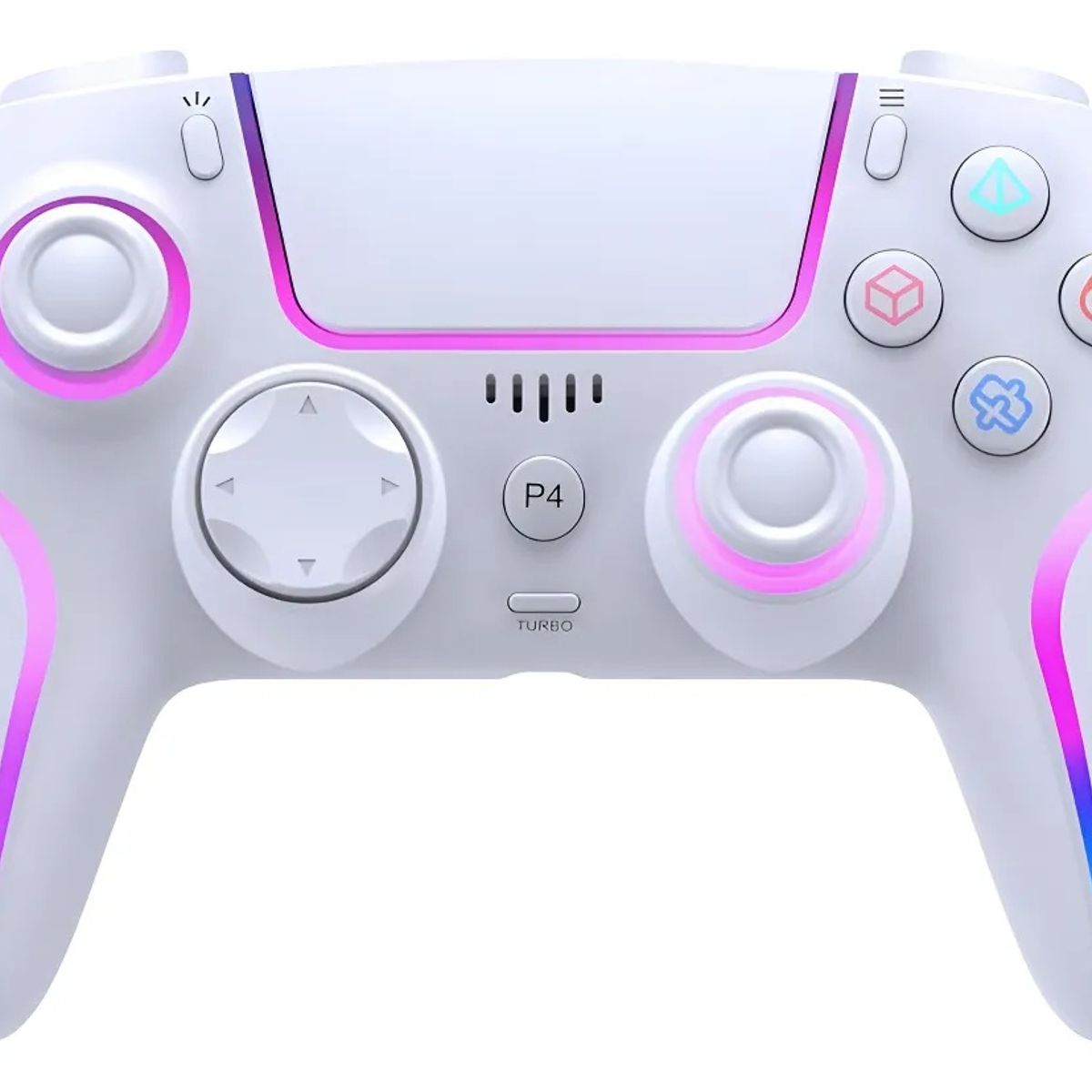 SEISA - Mando Inalambrico Seisa Ps4 Android y Pc Bluetooth Blanco RGB
