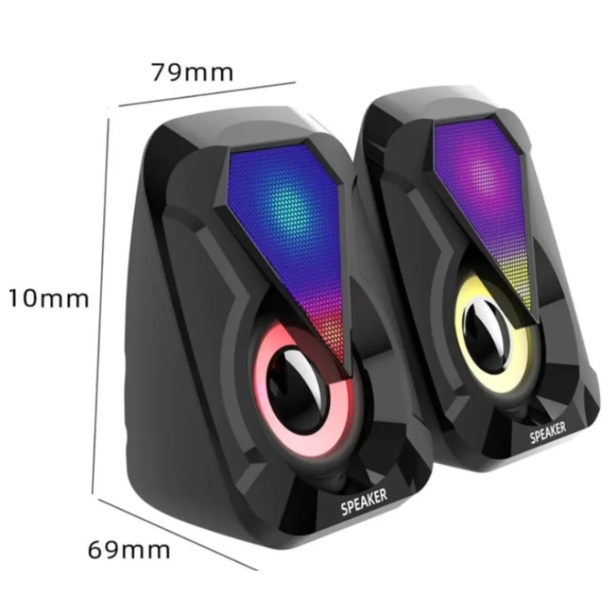 GENERICO - Parlantes Para PC Con Luz RGB Gamer y Entrada Auxiliar