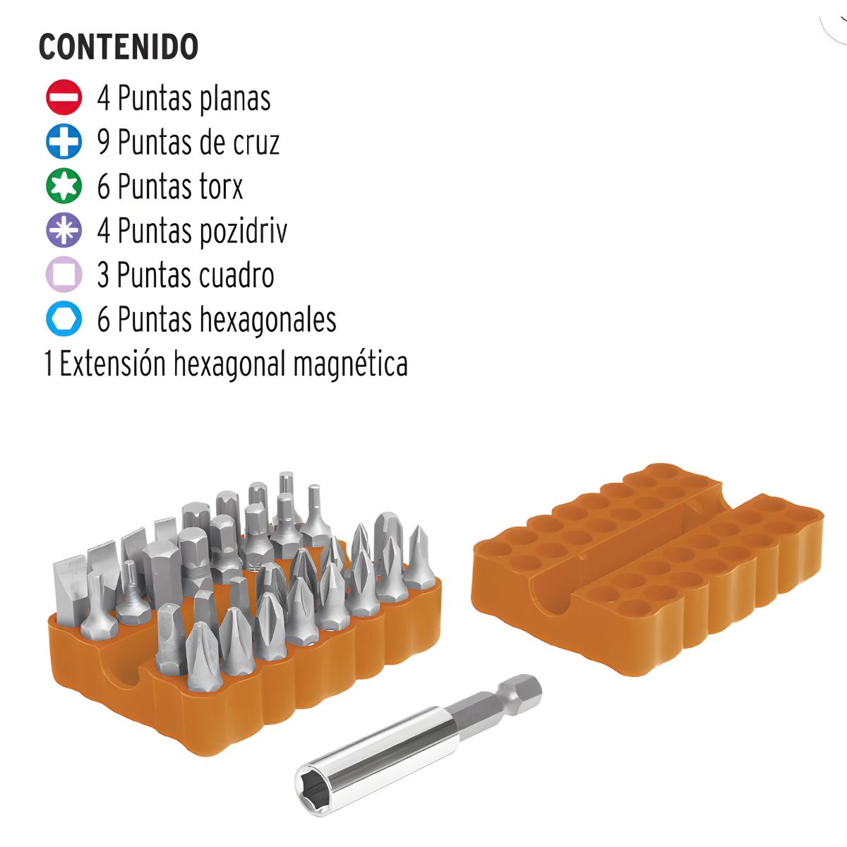 TRUPER - Juego de Bits y Adaptadores 33 Piezas Truper 17788