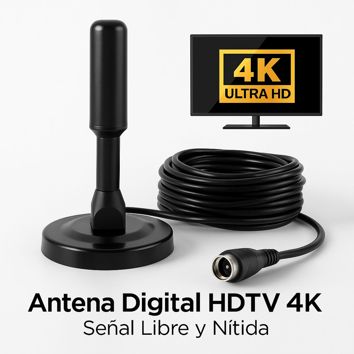 GENERICO - Antena Digital HDTV 4K Ultra HD Potencia Calidad y Señal sin Límites