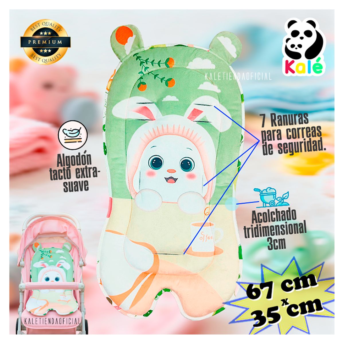 KALE - Cojin Funda Protector para coche de Bebé