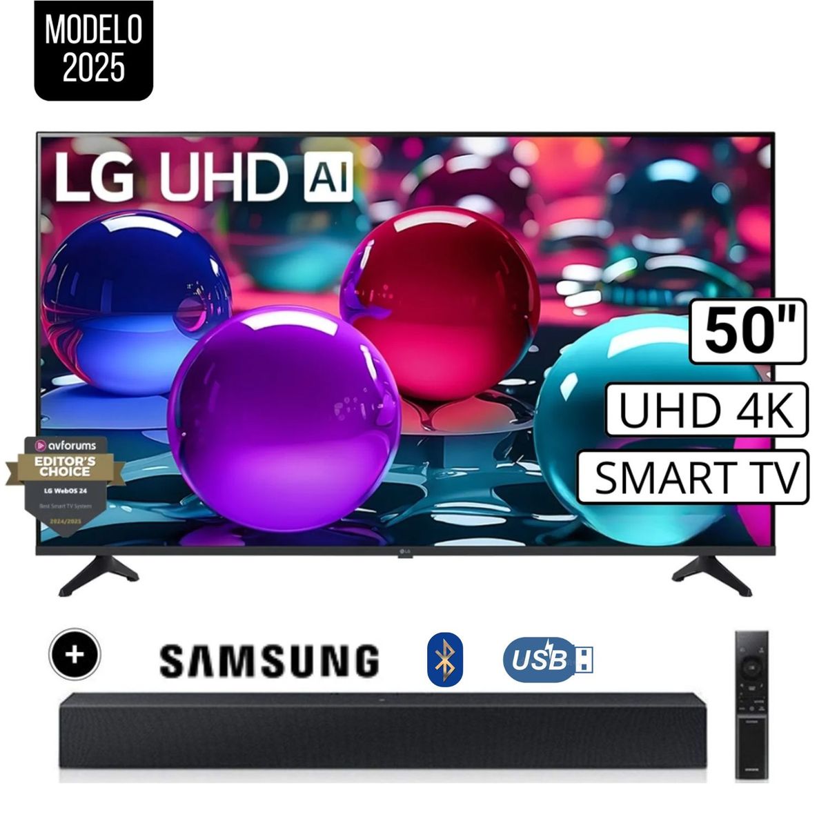 LG - Televisor LG 50 Smart UHD 4K Thinq Ai 50UA7300PSB  + Soundbar HW-B400F