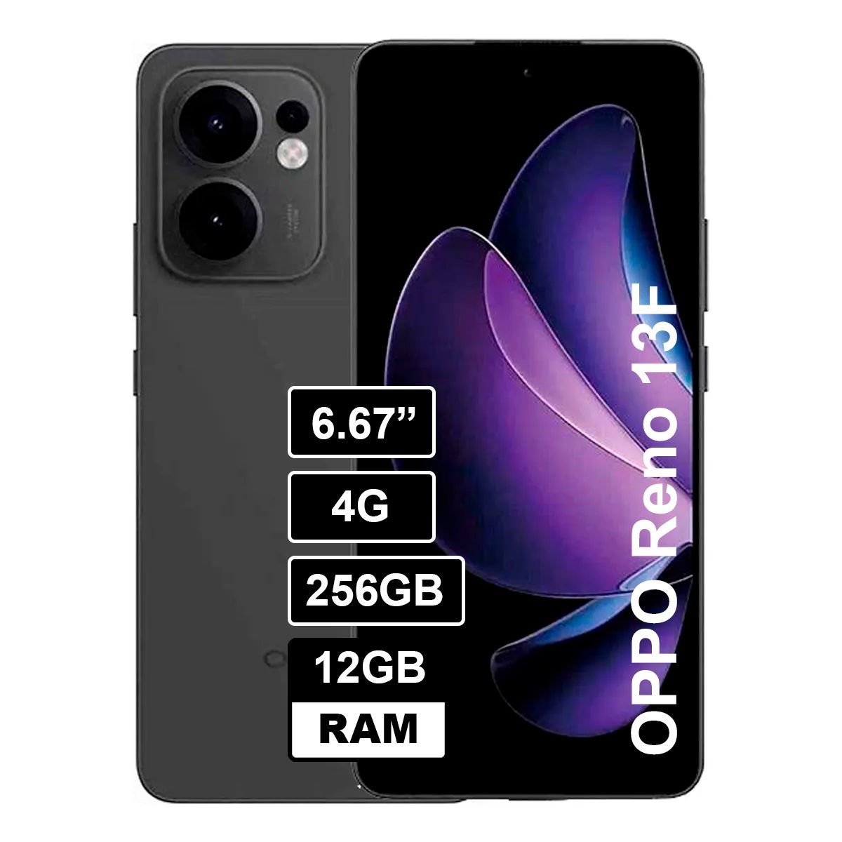 OPPO - OPPO Reno13 F 5G 256GB 12GB RAM cámara principal 50MP frontal 32MP 667 OLED Negro