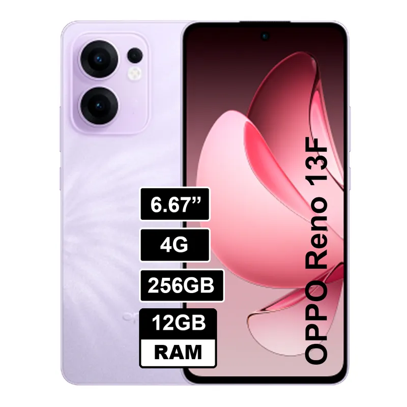 OPPO - OPPO Reno13 F 5G 256GB 12GB RAM cámara principal 50MP frontal 32MP OLED Morado