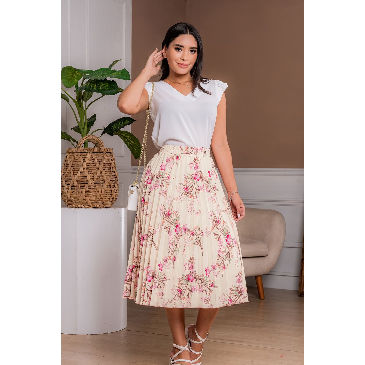 ARMA TU LOOK - FALDA VENECIA PLISADA CON ESTAMPADO
