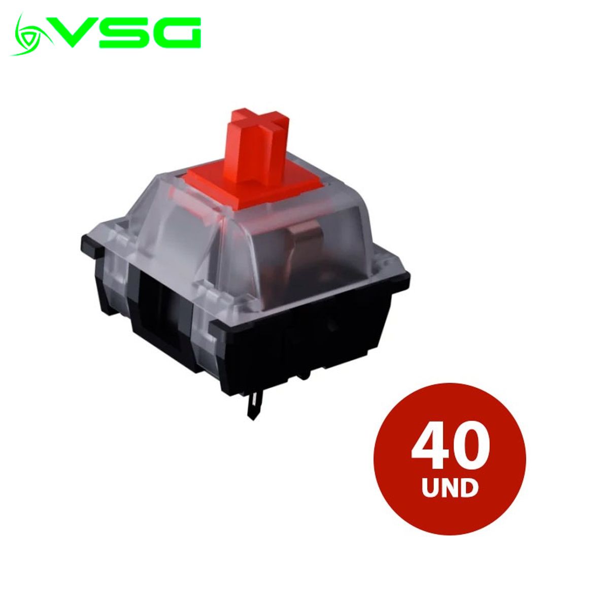 VSG - Switch Mecánico VSG Kailh Regular Red 3 Pines - 70M Pulsaciones