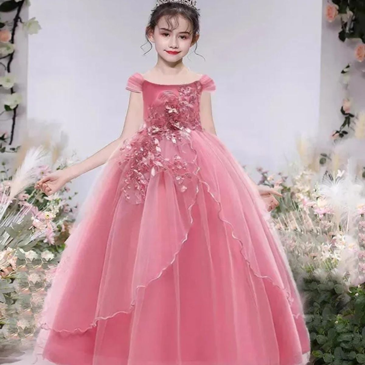 GENERICO - Vestido Princesa Niña Palo Rosa Talla 14